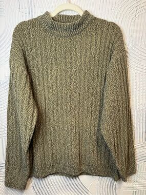 Bachrach Ribbed Mock Neck Sweater in Olive N0871